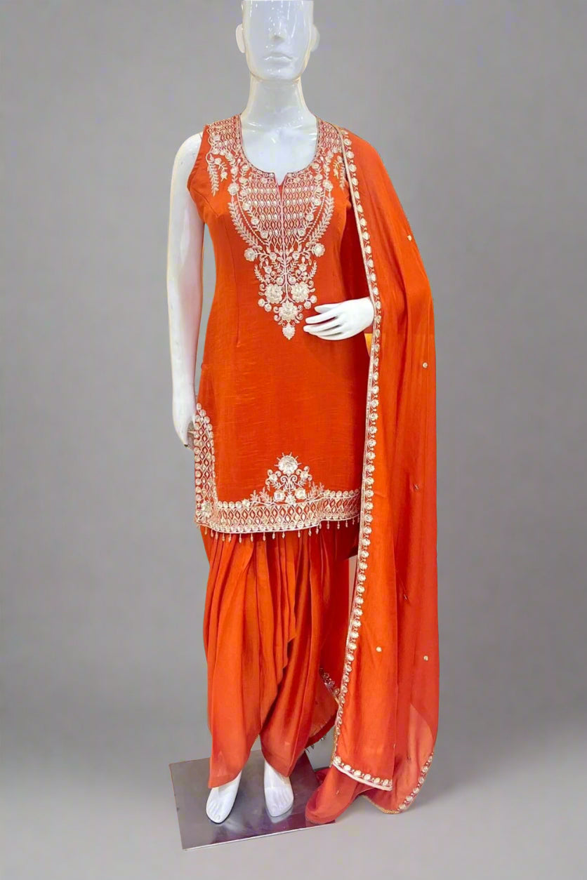 Classy handwork Patiala suit
