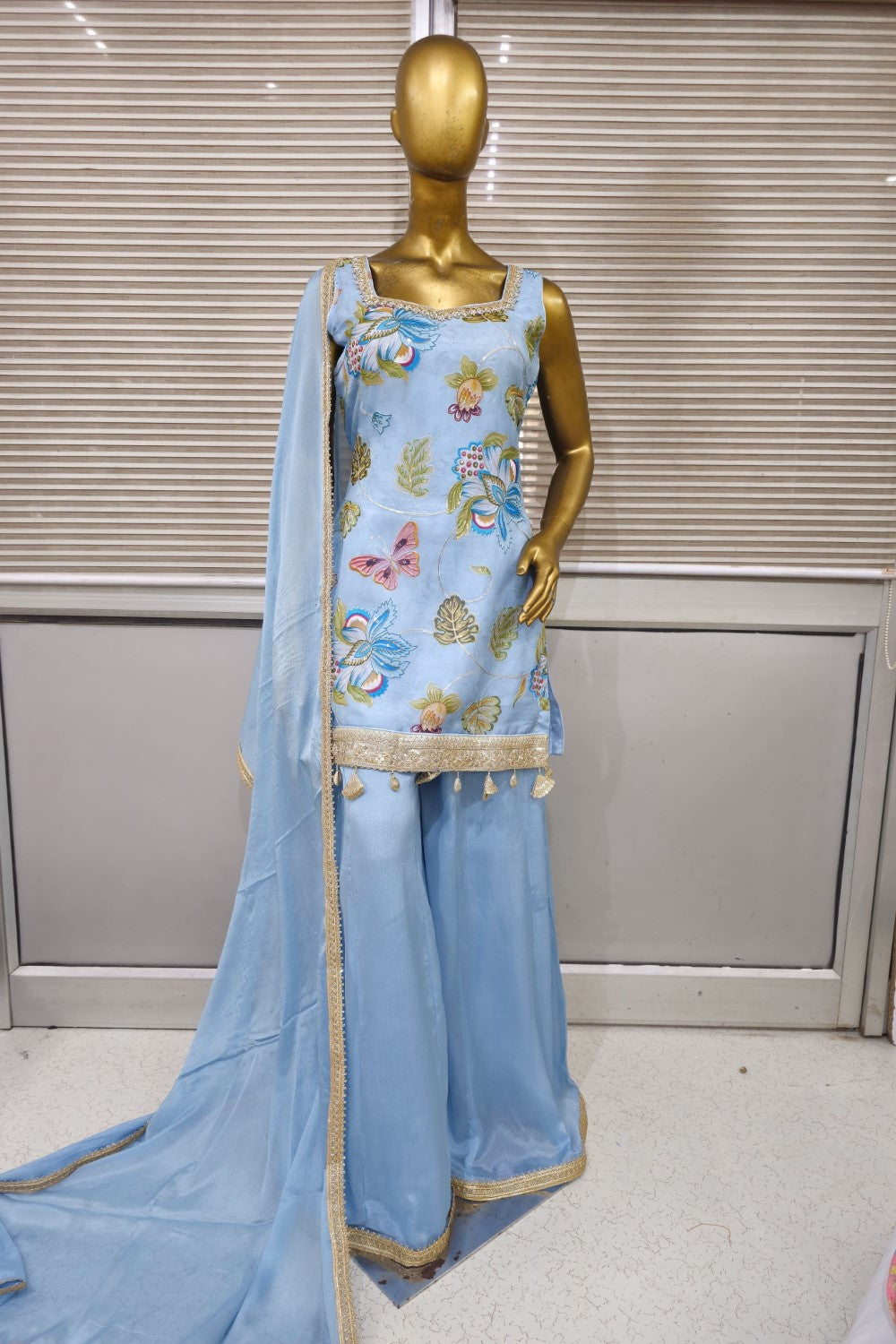 Beautiful Printed sharara set with soft net dupatta