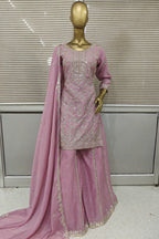 Diyas exclusive sharara with all hand work in silk