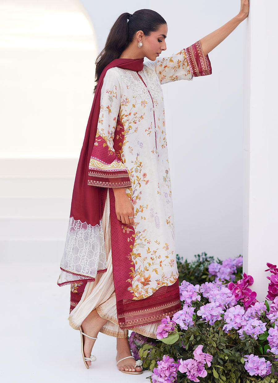 Farah Talib Aziz | Zaza Prints 24 | SANGRIA TRELLIS SHIRT AND DUPATTA