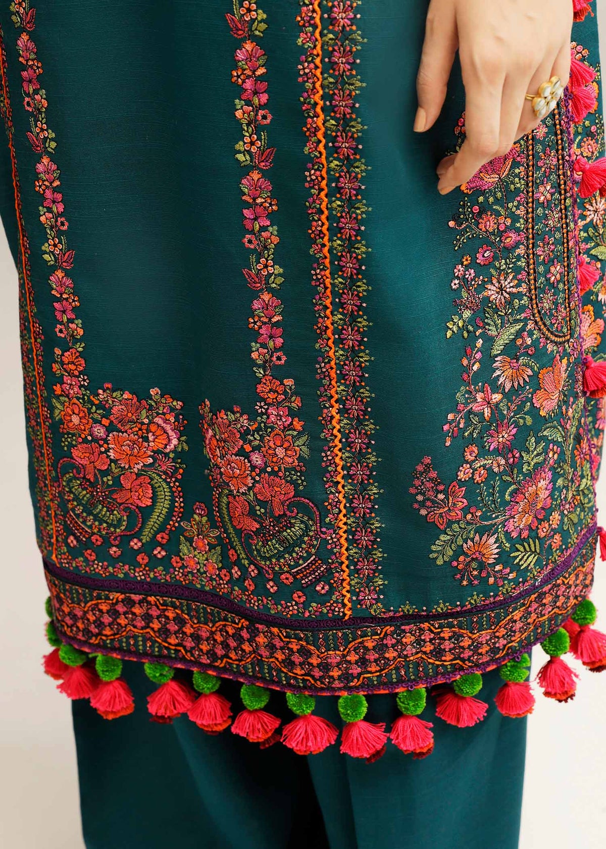 Hussain Rehar | Winter Shawl Khaddar 23 | Teal