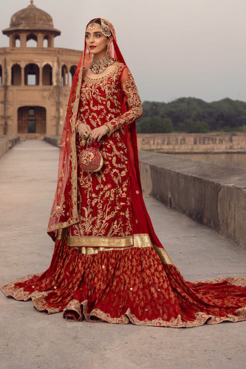Maya | Wedding Formal Ulfat | SURKH - by - Libasekhas UK - Registered Vendor of : Maya - 100% Original Designer Dresss