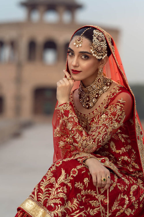 Maya | Wedding Formal Ulfat | SURKH - by - Libasekhas UK - Registered Vendor of : Maya - 100% Original Designer Dresss