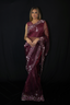 Enriched Plum Saree with Readymade Blouse