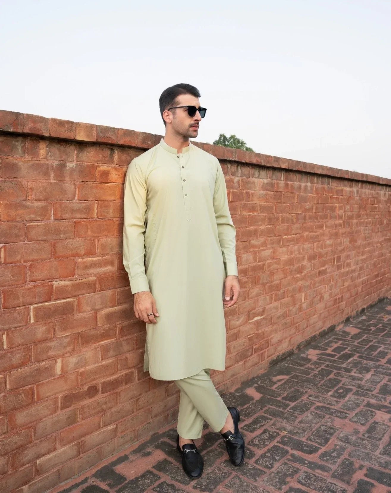Mint Kurta Trouser/Shalwar - Men