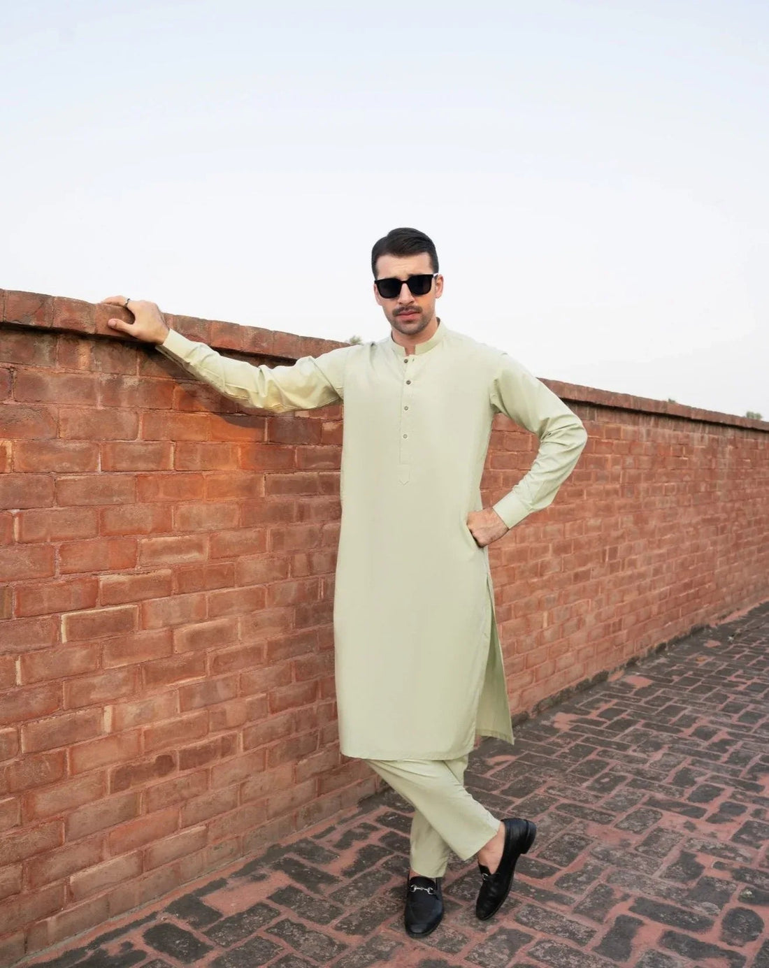 Mint Kurta Trouser/Shalwar - Men