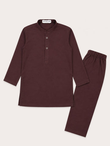 Mahogany Blended Kurta Trouser - Kids