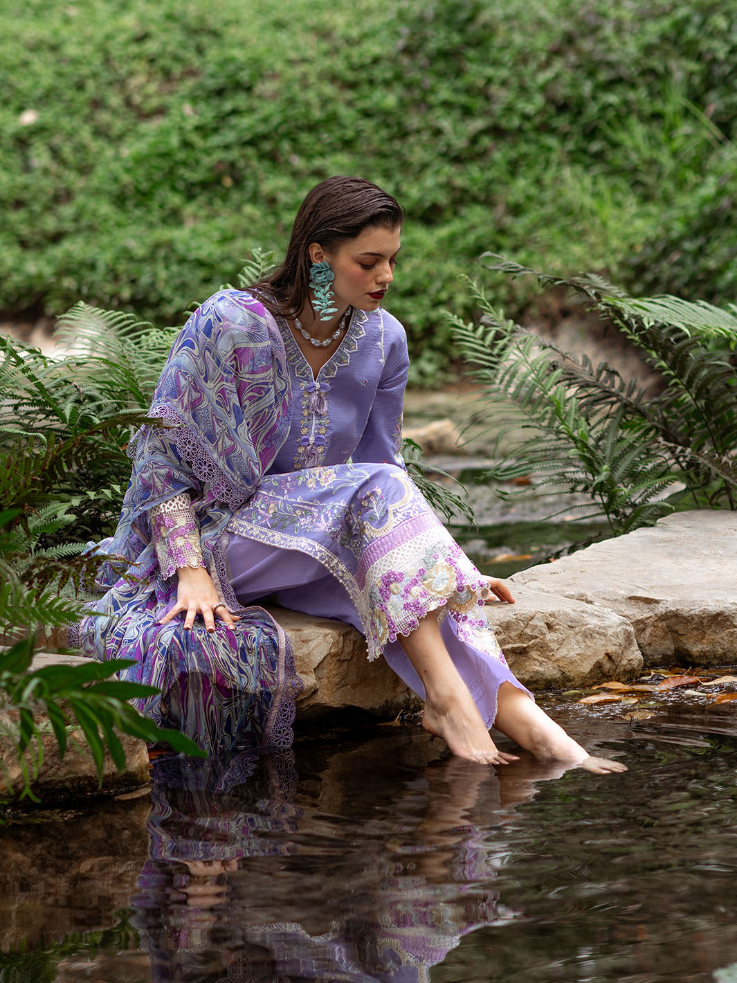 Roheenaz | Dahlia Embroidered Lawn 24 | Aster