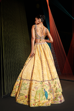 Yellow prestige resham and zari work lehenga