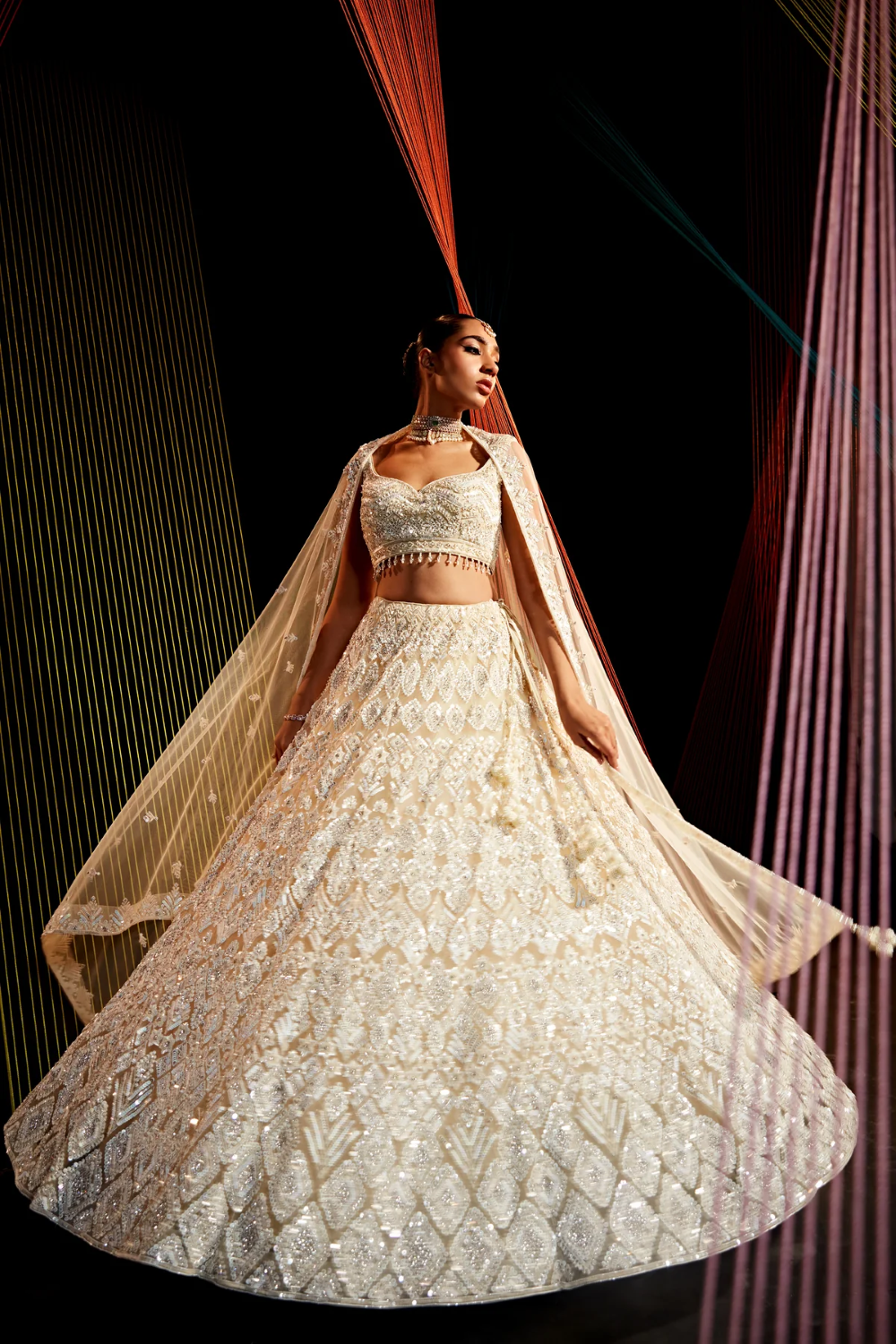 Stunning lehenga made in Swarovski and sequins