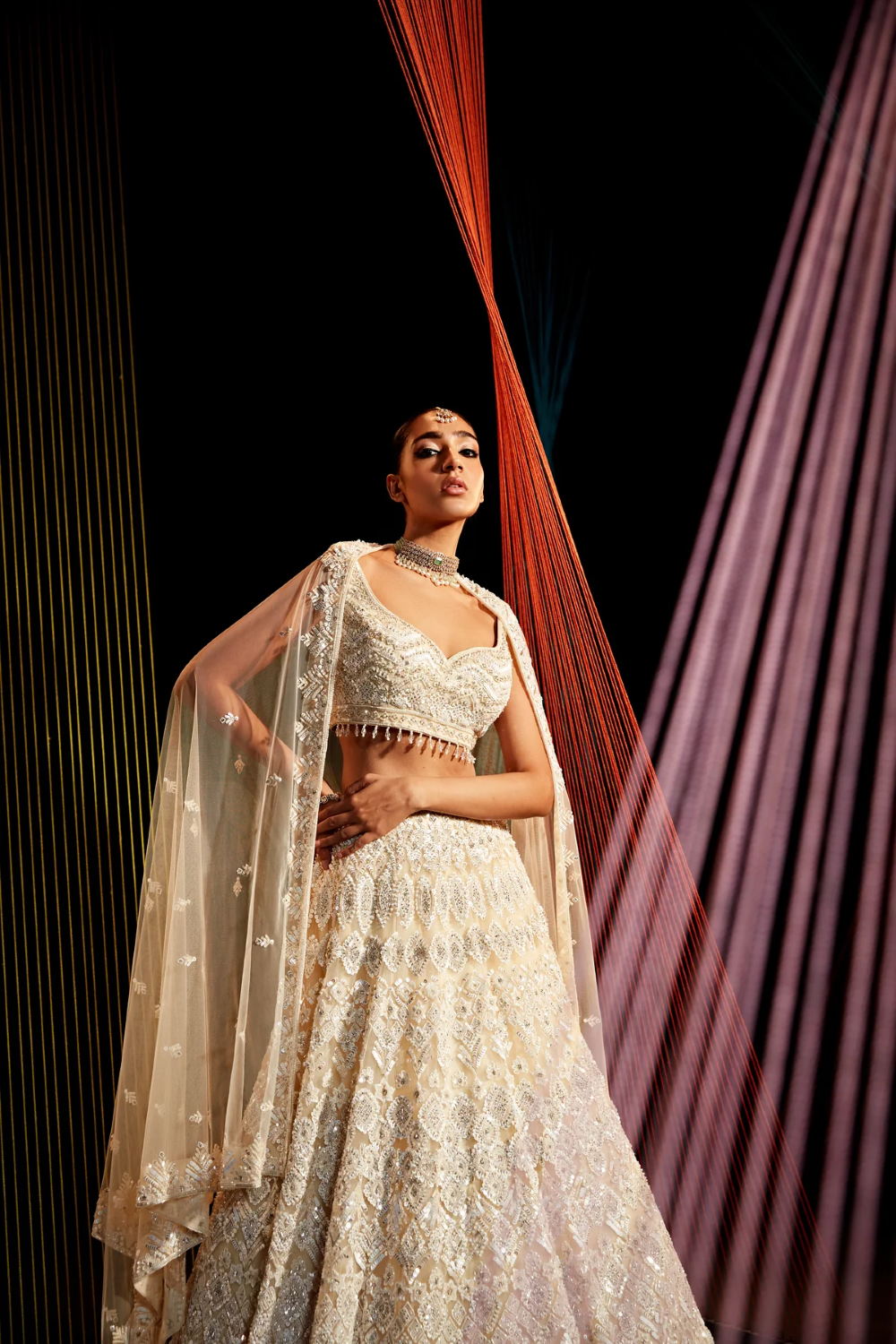 Stunning lehenga made in Swarovski and sequins