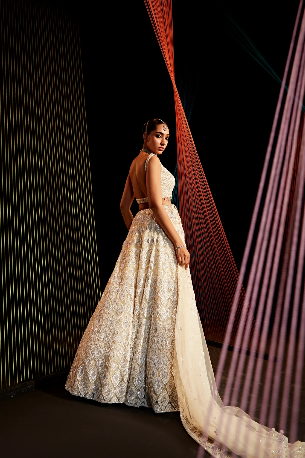 Stunning lehenga made in Swarovski and sequins