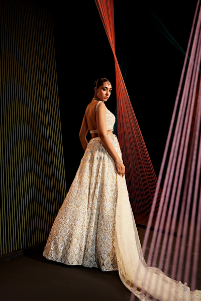 Stunning lehenga made in Swarovski and sequins