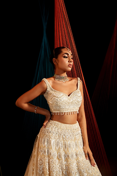 Stunning lehenga made in Swarovski and sequins