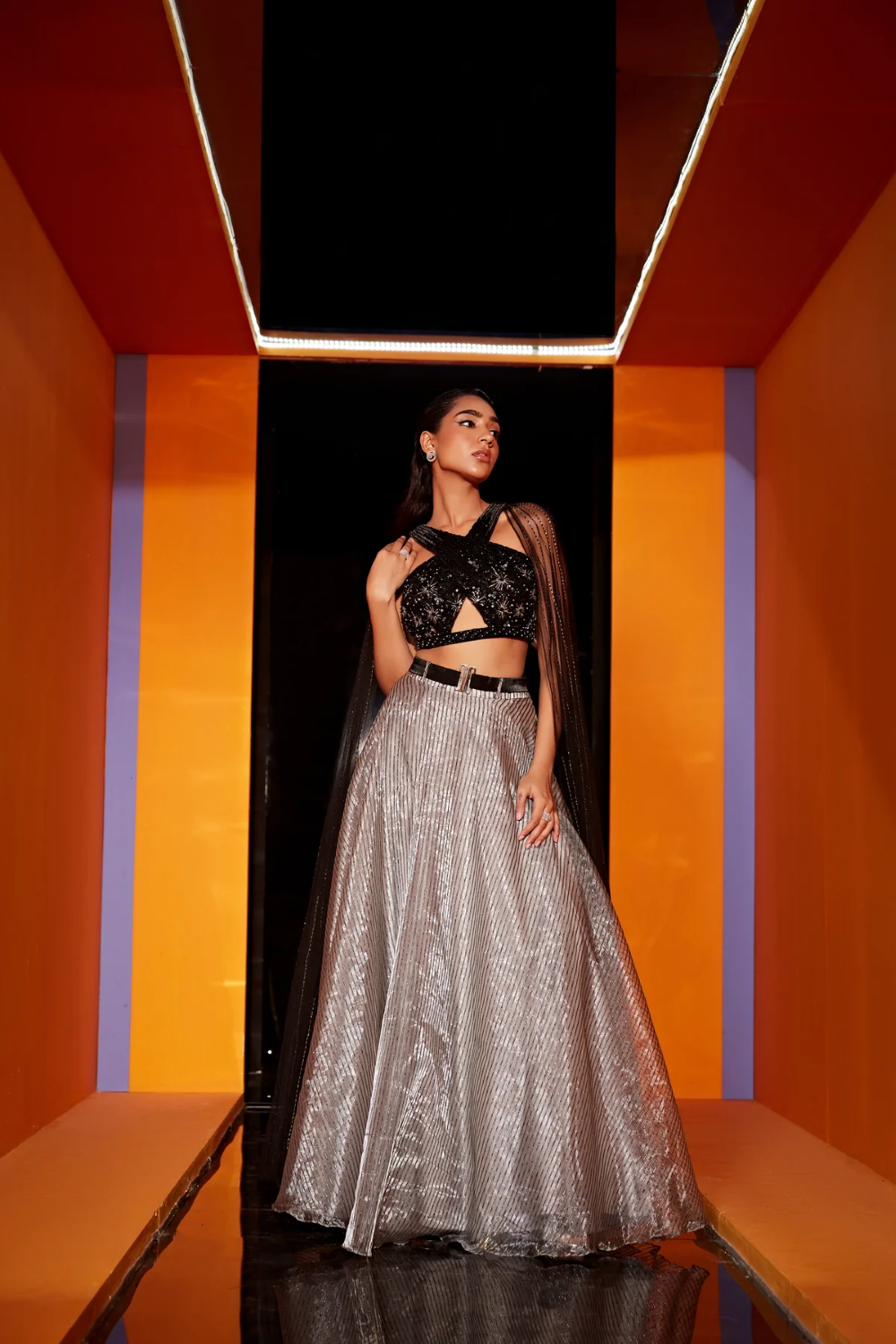 Stunning Black sequins work lehenga