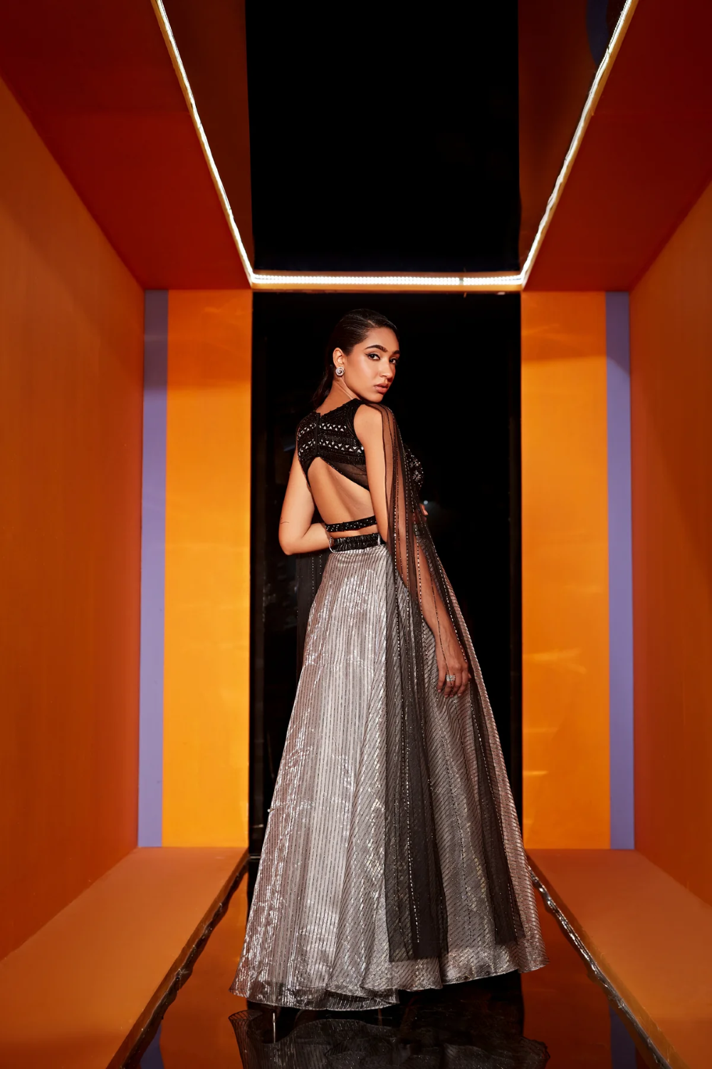 Stunning Black sequins work lehenga