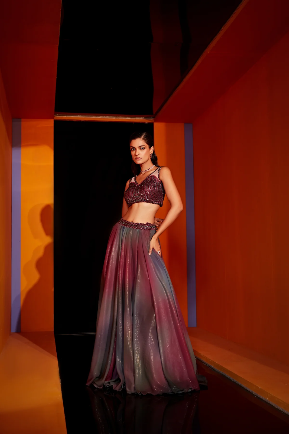 Dual shaded lehenga perfect  for any occasion