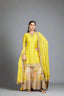 Brighten any occasion with this radiant yellow sharara set