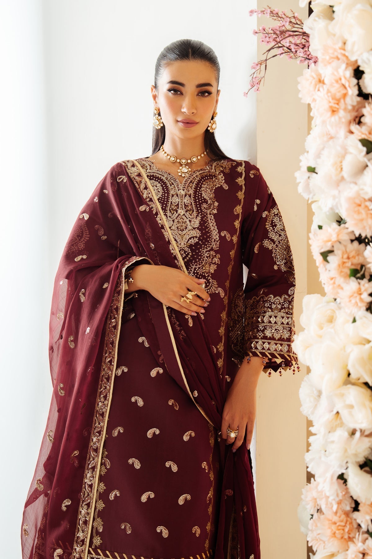 Alizeh | Luxury Raw Silk | AF-RS-01-SALSA