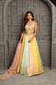 Multi color banarasi lehenga with zardosi work