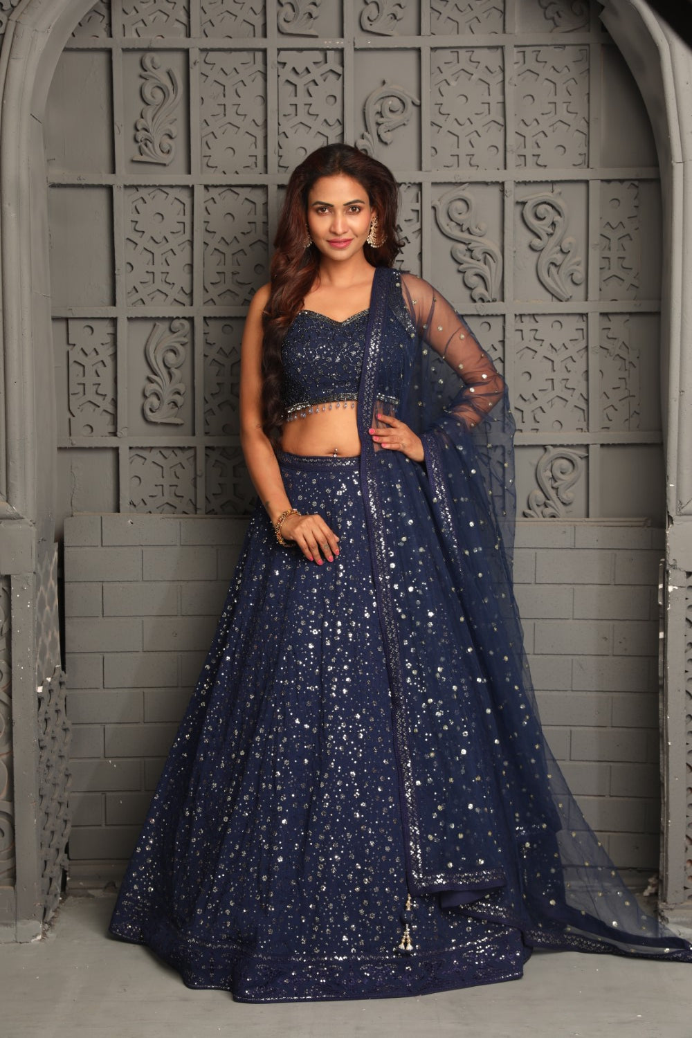 Beautiful tone on tone sequins lehenga set