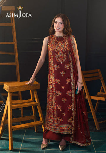 Asim Jofa | Lumiere Formals | AJLFC-05 EMBROIDERED SLUB LAWN