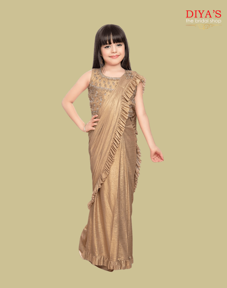 rishti in colorful Saree,kids saree style,saree for kids,traditional dress  for girls | Traditional dresses, Kids saree, Saree styles