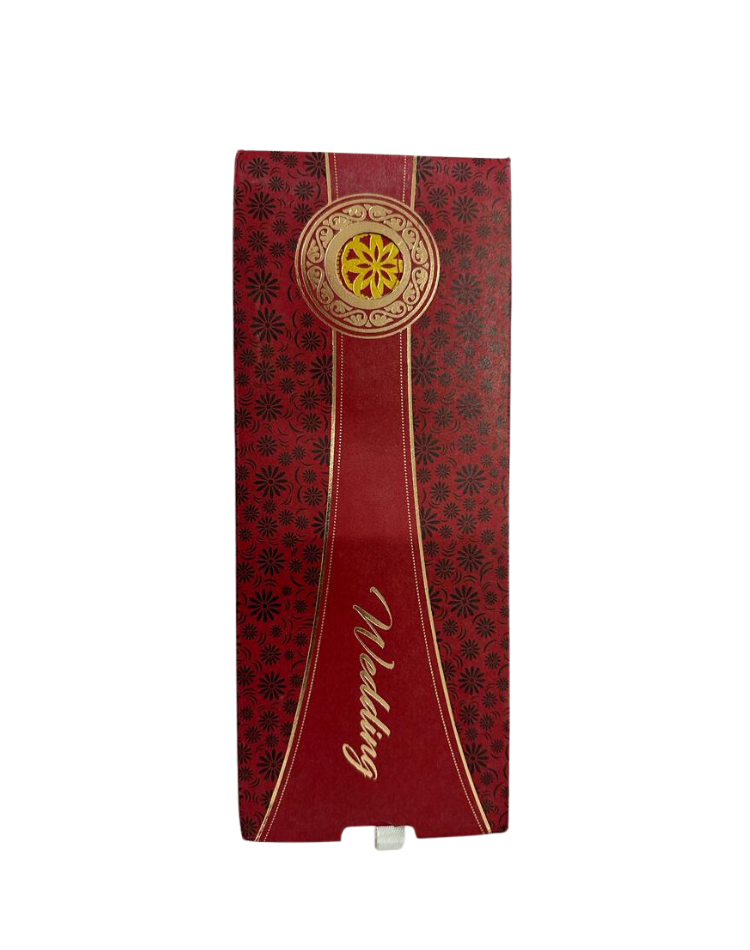 Personalised Wedding Card with golden red design - DIYAS